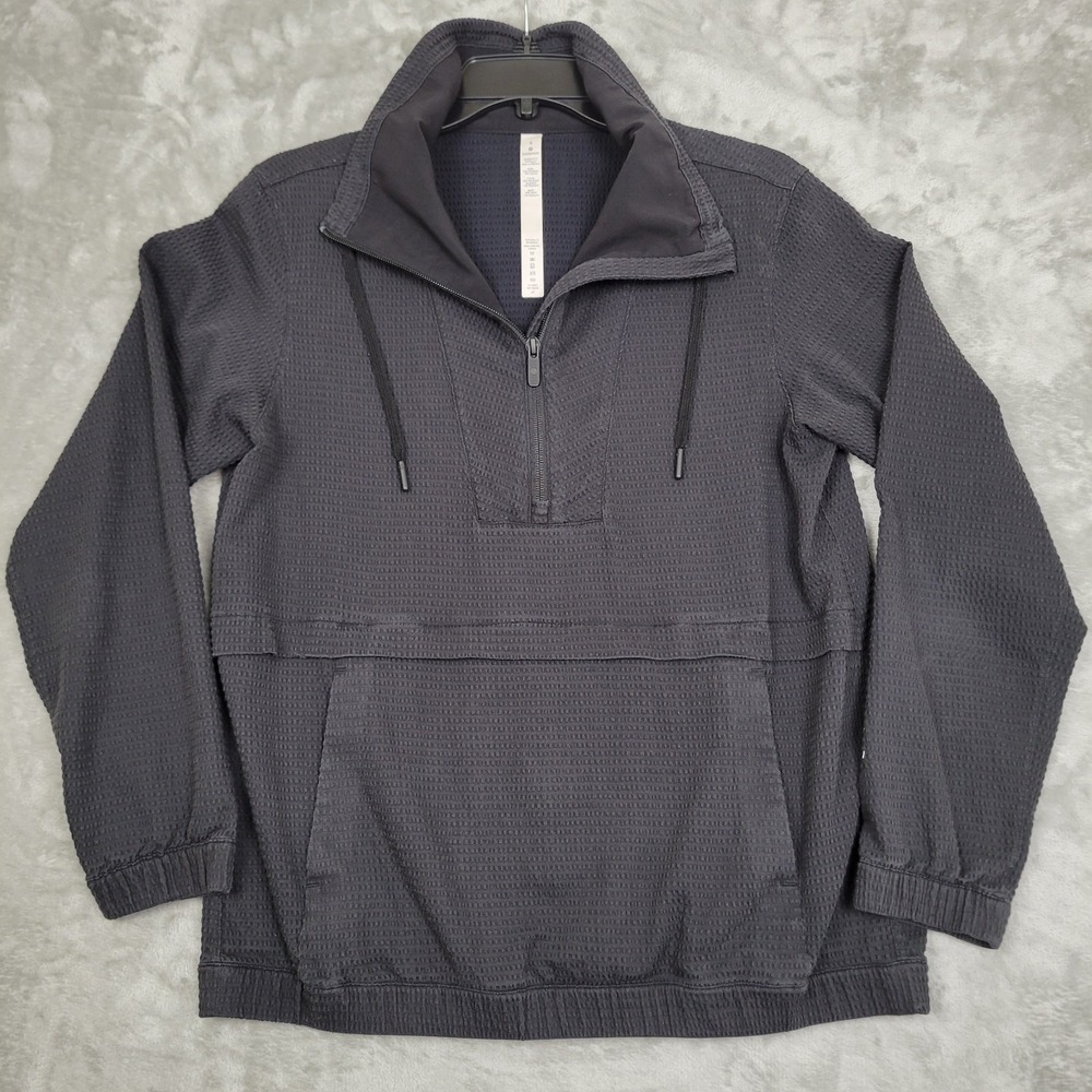Lululemon Jacket Women's 6 Black 1/4 Zip Pullover Mock Neck Front Pocket Warmers